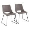 Robbi Grey Faux Leather and Black Steel Side Chair (Set of 2) by Lumisource -Cheap Lumisource Store grey faux leather black steel lumisource dining chairs ch robbi bkgy2 64 1000