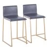 Mara 34.5 in. Grey Faux Leather and Gold Metal High Back Counter Stool (Set of 2) by Lumisource 2 Mara 34.5 in. Grey Faux Leather and Gold Metal High Back Counter Stool (Set of 2) by Lumisource -Cheap Lumisource Store grey faux leather gold metal lumisource bar stools b26 maraup augy2 64 1000