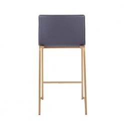 Mara 34.5 in. Grey Faux Leather and Gold Metal High Back Counter Stool (Set of 2) by Lumisource -Cheap Lumisource Store grey faux leather gold metal lumisource bar stools b26 maraup augy2 66 1000