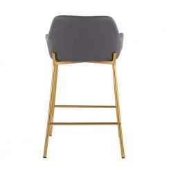 Daniella 33 in. Fixed-Height Grey Faux Leather and Gold Steel Counter Height Bar Stool (Set of 2) by Lumisource 10 Daniella 33 in. Fixed-Height Grey Faux Leather and Gold Steel Counter Height Bar Stool (Set of 2) by Lumisource -Cheap Lumisource Store grey faux leather gold steel lumisource bar stools b24 dnla2 aupugy2 66 1000