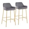 Daniella 38 in. Fixed Height Grey Faux Leather and Gold Steel Bar Stool (Set of 2) by Lumisource -Cheap Lumisource Store grey faux leather gold steel lumisource bar stools b30 dnla2 aupugy2 64 1000