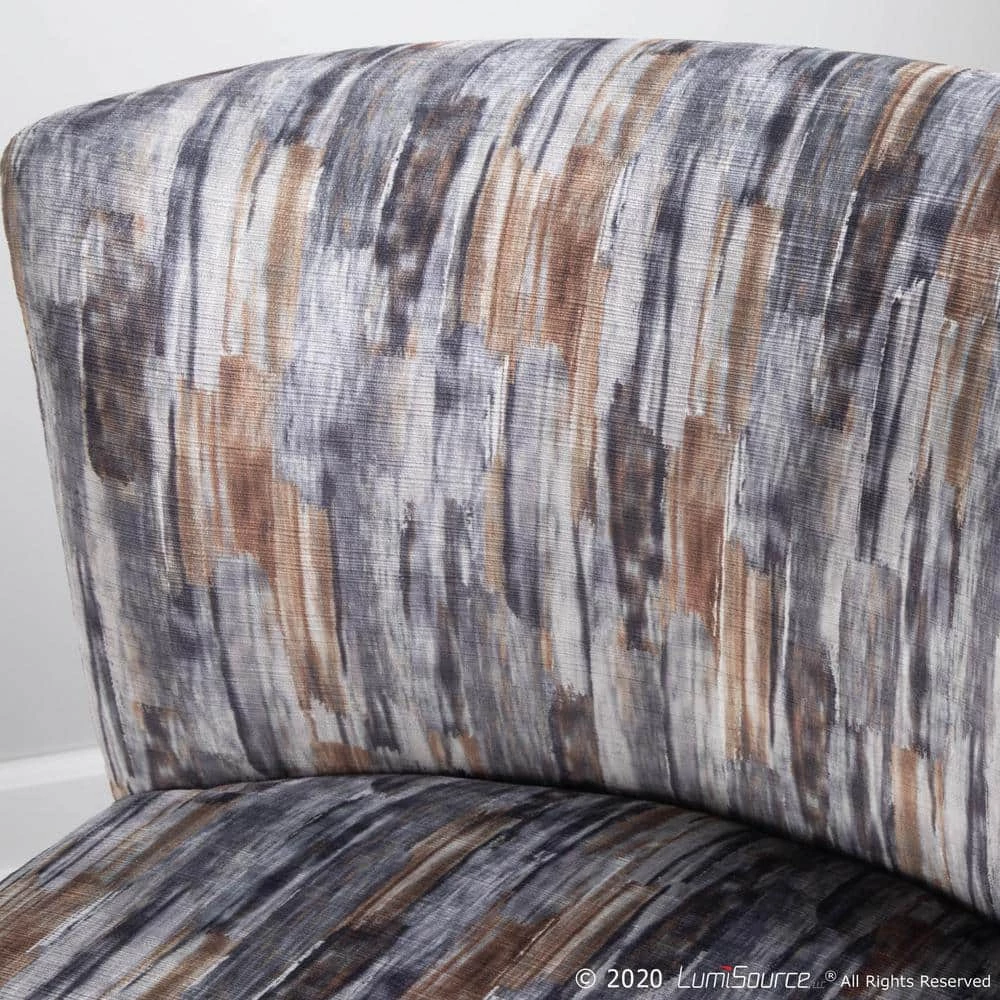 Fran Grey Fabric and Gold Metal Slipper Chair by Lumisource 9 Fran Grey Fabric and Gold Metal Slipper Chair by Lumisource - Image 7