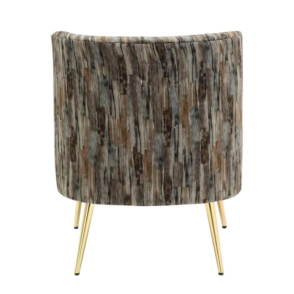 Fran Grey Fabric and Gold Metal Slipper Chair by Lumisource 7 Fran Grey Fabric and Gold Metal Slipper Chair by Lumisource - Image 5