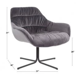 Wayne Swivel Lounge Chair in Grey Velvet and Black Metal by Lumisource 12 Wayne Swivel Lounge Chair in Grey Velvet and Black Metal by Lumisource -Cheap Lumisource Store grey lumisource accent chairs chr wyne bkvgy c3 1000