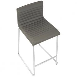 Mara 26 in. Walnut and Grey Counter Stool (Set of 2) by Lumisource -Cheap Lumisource Store grey lumisource bar stools b26 mara wl gy2 a0 1000