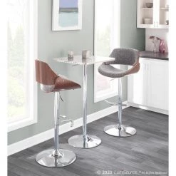 Fabrizzi Walnut and Grey Adjustable Bar Stool by Lumisource 11 Fabrizzi Walnut and Grey Adjustable Bar Stool by Lumisource -Cheap Lumisource Store grey lumisource bar stools bs fbzz wl gy 31 1000