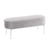 Chloe 18 in. Grey Velvet and Chrome Storage Bench by Lumisource -Cheap Lumisource Store grey lumisource bedroom benches bc chloe stor vgy 64 1000