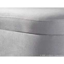 Chloe 18 in. Grey Velvet and Chrome Storage Bench by Lumisource -Cheap Lumisource Store grey lumisource bedroom benches bc chloe stor vgy c3 1000