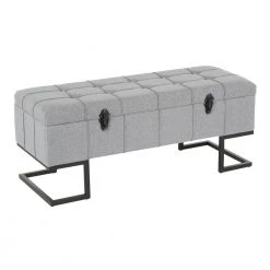 Midas Grey Tufted Storage Bench by Lumisource
