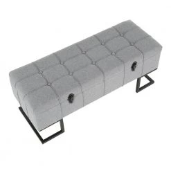 Midas Grey Tufted Storage Bench by Lumisource -Cheap Lumisource Store grey lumisource bedroom benches ot midastor bkgy a0 1000