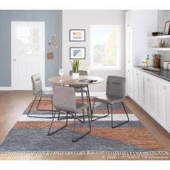 Casper Grey Faux Leather Industrial Dining Chair (Set of 2) by Lumisource -Cheap Lumisource Store grey lumisource dining chairs ch casper bkgy2 31 1000