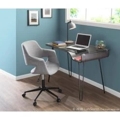 Vintage Flair Grey Office Chair by Lumisource -Cheap Lumisource Store grey lumisource task chairs oc vfl bk gy 31 1000