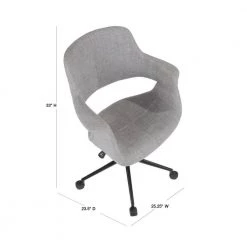 Vintage Flair Grey Office Chair by Lumisource -Cheap Lumisource Store grey lumisource task chairs oc vfl bk gy 40 1000