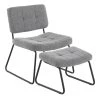 Stout Grey Noise Fabric and Black Steel Lounge Chair and Ottoman Set by Lumisource -Cheap Lumisource Store grey noise fabric black steel lumisource accent chairs c2 stout bkngy 64 1000