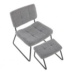 Stout Grey Noise Fabric and Black Steel Lounge Chair and Ottoman Set by Lumisource 9 Stout Grey Noise Fabric and Black Steel Lounge Chair and Ottoman Set by Lumisource -Cheap Lumisource Store grey noise fabric black steel lumisource accent chairs c2 stout bkngy a0 1000