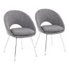 Metro Grey Noise Fabric and Chrome Metal Dining Chair (Set of 2) by Lumisource -Cheap Lumisource Store grey noise fabric lumisource dining chairs ch metro gy2 64 1000