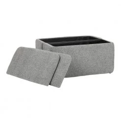 Stout Grey Noise Fabric Storage Ottoman by Lumisource -Cheap Lumisource Store grey noise fabric lumisource ottomans ot stout ngy 77 1000