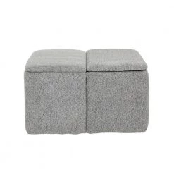 Stout Grey Noise Fabric Storage Ottoman by Lumisource -Cheap Lumisource Store grey noise fabric lumisource ottomans ot stout ngy e1 1000