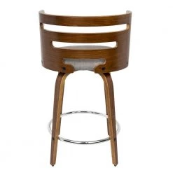 Cosini 24 in. Counter Stool in Walnut Wood and Grey Fabric (Set of 2) by Lumisource 12 Cosini 24 in. Counter Stool in Walnut Wood and Grey Fabric (Set of 2) by Lumisource -Cheap Lumisource Store grey walnut lumisource bar stools b24 cosnir wlgy2 66 1000