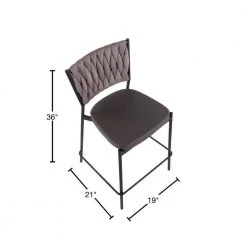 Braided Tania 36 in. Light Brown Fabric & Black Metal Counter Height Bar Stool (Set of 2) by Lumisource -Cheap Lumisource Store light brown fabric black metal lumisource bar stools b24 braidtania bkgylbn2 40 1000