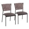 Braided Tania Light Brown Fabric and Black Metal Side Chair (Set of 2) by Lumisource -Cheap Lumisource Store light brown fabric black steel lumisource dining chairs ch braidtania bkgylbn2 64 1000