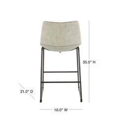 Duke 25 in. Industrial Counter Stool with Light Grey Cowboy Fabric and Black Stitching (Set of 2) by Lumisource 11 Duke 25 in. Industrial Counter Stool with Light Grey Cowboy Fabric and Black Stitching (Set of 2) by Lumisource -Cheap Lumisource Store light gray black lumisource bar stools b26 dukz bklgy2 40 1000