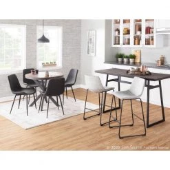 Duke 25 in. Industrial Counter Stool with Light Grey Cowboy Fabric and Black Stitching (Set of 2) by Lumisource 15 Duke 25 in. Industrial Counter Stool with Light Grey Cowboy Fabric and Black Stitching (Set of 2) by Lumisource -Cheap Lumisource Store light gray black lumisource bar stools b26 dukz bklgy2 c3 1000