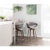 Curvini 24 in. Walnut and Grey Fabric Counter Stool (Set of 2) by Lumisource