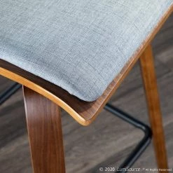 Folia 26 in. Walnut Wood and Light Grey Fabric Counter Stool (Set of 2) by Lumisource 16 Folia 26 in. Walnut Wood and Light Grey Fabric Counter Stool (Set of 2) by Lumisource -Cheap Lumisource Store light gray walnut lumisource bar stools b26 foliax wlgy2 4f 1000