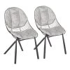 Wired Black Metal Chair with Light Grey Faux Leather Cushion (Set of 2) by Lumisource 1 Wired Black Metal Chair with Light Grey Faux Leather Cushion (Set of 2) by Lumisource -Cheap Lumisource Store light grey black lumisource dining chairs ch wired bkgy2 64 1000