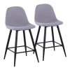 Pebble 34.75 in. Light Grey Fabric and Black Metal High Back Counter Stool (Set of 2) by Lumisource 1 Pebble 34.75 in. Light Grey Fabric and Black Metal High Back Counter Stool (Set of 2) by Lumisource -Cheap Lumisource Store light grey fabric black metal lumisource bar stools b24 peb bklgy2 64 1000