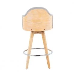 Ahoy 37 in. Light Grey Fabric and Natural Wood Backrest Counter Height Bar Stool with Natural Wood Legs (Set of 2) by Lumisource -Cheap Lumisource Store light grey fabric natural wood lumisource bar stools b26 ahoy2 r nanalgy2 66 1000