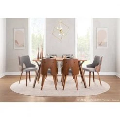 Stella Walnut and Light Grey Accent Chair (Set of 2) by Lumisource -Cheap Lumisource Store light grey walnut lumisource dining chairs ch stla wl lgy2 31 1000