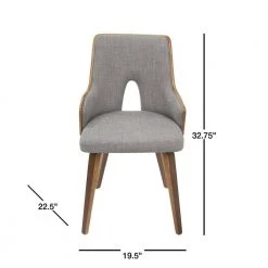 Stella Walnut and Light Grey Accent Chair (Set of 2) by Lumisource -Cheap Lumisource Store light grey walnut lumisource dining chairs ch stla wl lgy2 4f 1000