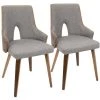 Stella Walnut and Light Grey Accent Chair (Set of 2) by Lumisource -Cheap Lumisource Store light grey walnut lumisource dining chairs ch stla wl lgy2 64 1000