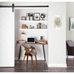 Symphony Mid-Century Walnut and Light Grey Modern Dining/Accent Chair with Faux Leather by Lumisource 13 Symphony Mid-Century Walnut and Light Grey Modern Dining/Accent Chair with Faux Leather by Lumisource -Cheap Lumisource Store light grey walnut lumisource dining chairs ch symp wl lgy 31 1000