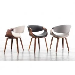 Symphony Mid-Century Walnut and Light Grey Modern Dining/Accent Chair with Faux Leather by Lumisource 11 Symphony Mid-Century Walnut and Light Grey Modern Dining/Accent Chair with Faux Leather by Lumisource -Cheap Lumisource Store light grey walnut lumisource dining chairs ch symp wl lgy c3 1000