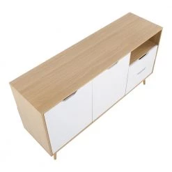 Astro Natural & White Wood Sideboard with Cabinets & Sliding Drawers by Lumisource -Cheap Lumisource Store natural white wood lumisource accent cabinets tbs astro naw a0 1000