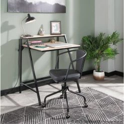 2-Tier 31.5 in. Natural Wood & Black Steel Writing Desk with Shelf by Lumisource 13 2-Tier 31.5 in. Natural Wood & Black Steel Writing Desk with Shelf by Lumisource -Cheap Lumisource Store natural wood black steel lumisource writing desks ofd 2tier bkna 31 1000