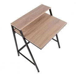 2-Tier 31.5 in. Natural Wood & Black Steel Writing Desk with Shelf by Lumisource 10 2-Tier 31.5 in. Natural Wood & Black Steel Writing Desk with Shelf by Lumisource -Cheap Lumisource Store natural wood black steel lumisource writing desks ofd 2tier bkna a0 1000