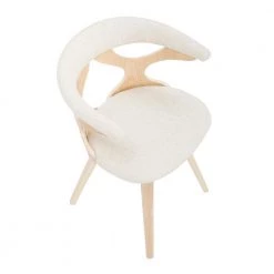 Gardenia Natural Wood and Cream Fabric Swivel Dining Chair by Lumisource -Cheap Lumisource Store natural wood cream fabric lumisource dining chairs ch gard nacr a0 1000