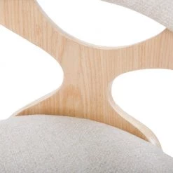 Gardenia Natural Wood and Cream Fabric Swivel Dining Chair by Lumisource -Cheap Lumisource Store natural wood cream fabric lumisource dining chairs ch gard nacr c3 1000