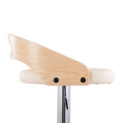 Cassis 29.5 in. Natural Wood and Cream Faux Leather Adjustable Bar Stool by Lumisource -Cheap Lumisource Store natural wood cream faux leather lumisource bar stools bs cassis nacr 4f 1000