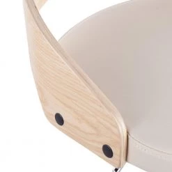 Cassis 29.5 in. Natural Wood and Cream Faux Leather Adjustable Bar Stool by Lumisource -Cheap Lumisource Store natural wood cream faux leather lumisource bar stools bs cassis nacr c3 1000