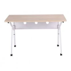 K Fold 47.25 in. Natural Wood and White Steel Folding Writing Desk by Lumisource -Cheap Lumisource Store natural wood white steel lumisource writing desks ofd kfold wna 77 1000