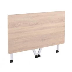 K Fold 47.25 in. Natural Wood and White Steel Folding Writing Desk by Lumisource -Cheap Lumisource Store natural wood white steel lumisource writing desks ofd kfold wna c3 1000