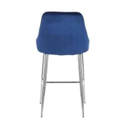Marcel 25 in. Chrome Metal Counter Stool with Navy Blue Velvet Upholstery (Set of 2) by Lumisource 14 Marcel 25 in. Chrome Metal Counter Stool with Navy Blue Velvet Upholstery (Set of 2) by Lumisource -Cheap Lumisource Store navy blue velvet lumisource bar stools b25 marcel vnb2 66 1000