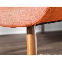 Vintage Flair Walnut and Orange Accent Chair by Lumisource -Cheap Lumisource Store orange lumisource dining chairs chr jy vfl o 1f 1000