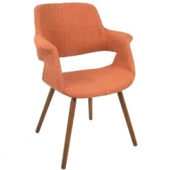 Vintage Flair Walnut and Orange Accent Chair by Lumisource