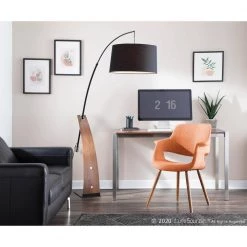 Vintage Flair Walnut and Orange Accent Chair by Lumisource -Cheap Lumisource Store orange lumisource dining chairs chr jy vfl o fa 1000